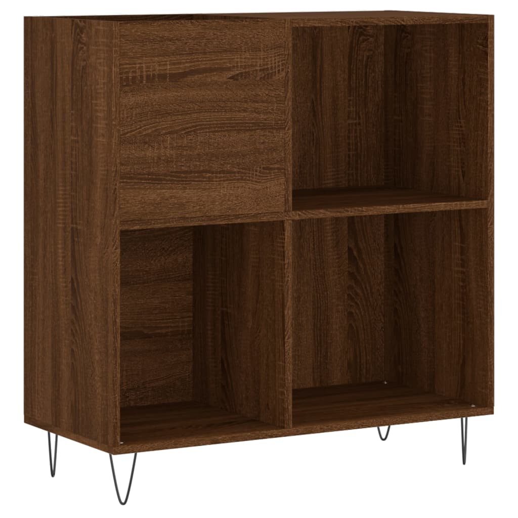 Record Cabinet Brown Oak Look 84.5x38x89 cm Wood Material