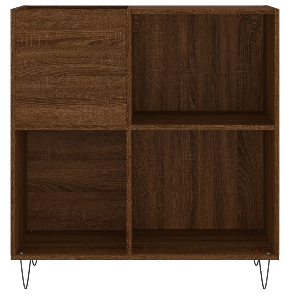 Record Cabinet Brown Oak Look 84.5x38x89 cm Wood Material