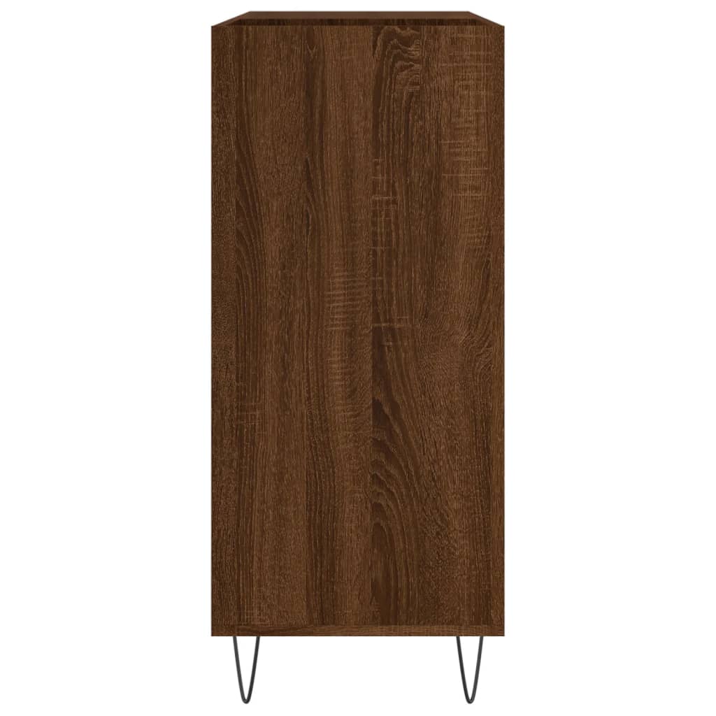 Record Cabinet Brown Oak Look 84.5x38x89 cm Wood Material