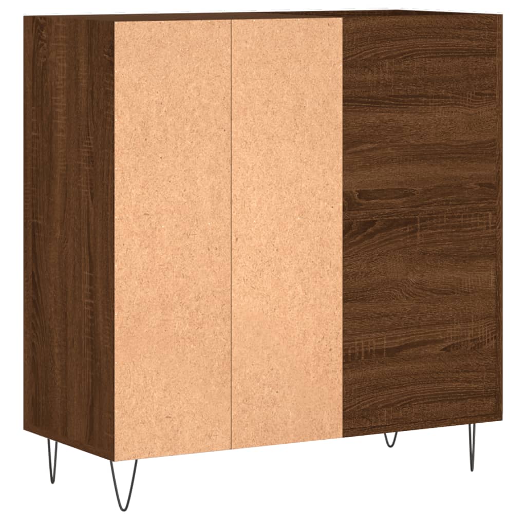 Record Cabinet Brown Oak Look 84.5x38x89 cm Wood Material