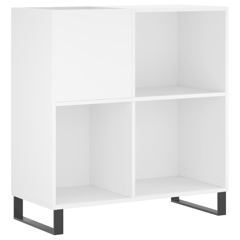 Record Cabinet White 84.5x38x89 cm Wood Material