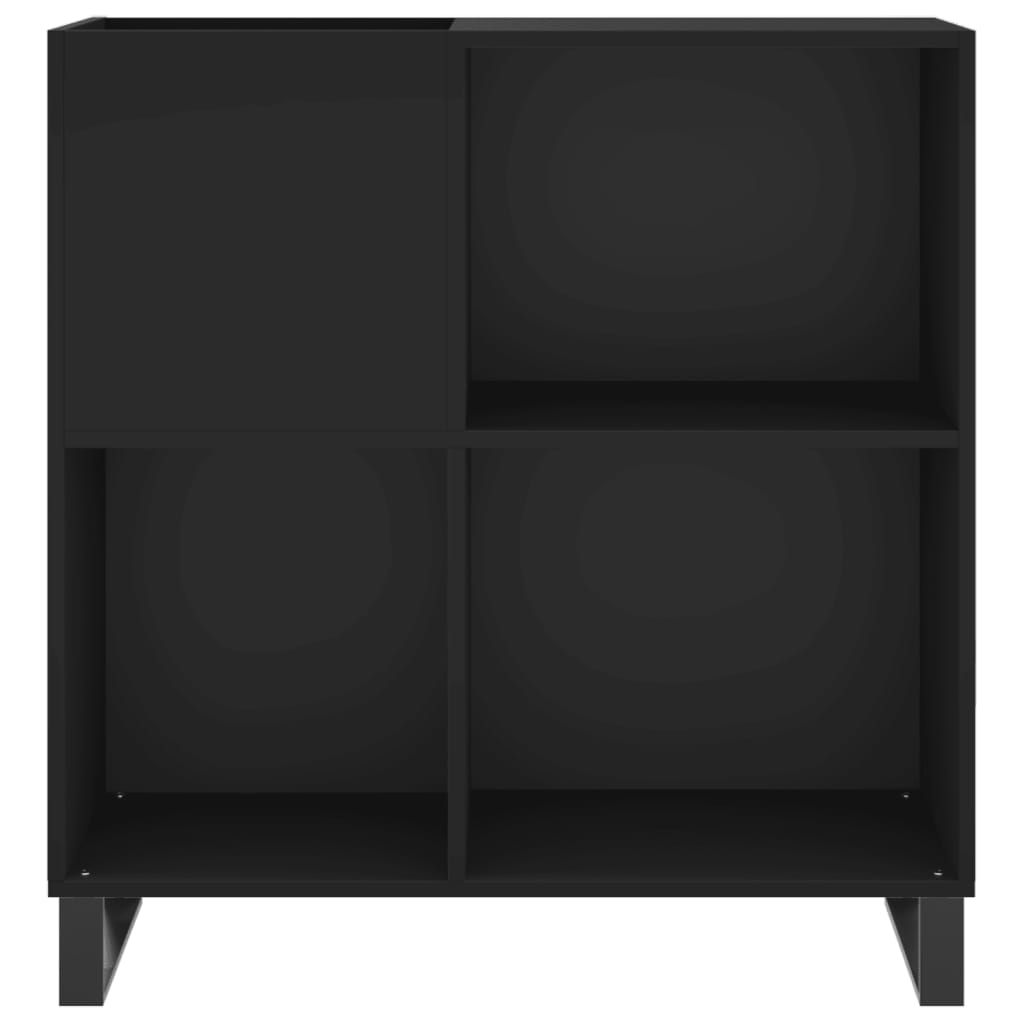 Record Cabinet Black 84.5x38x89 cm Wood Material