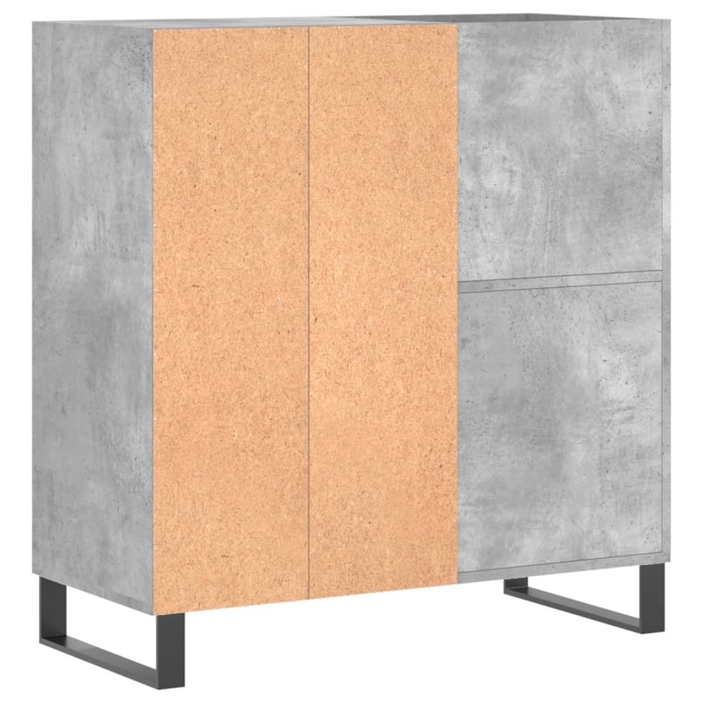 Record Cabinet Concrete Grey 84.5x38x89 cm Wood Material