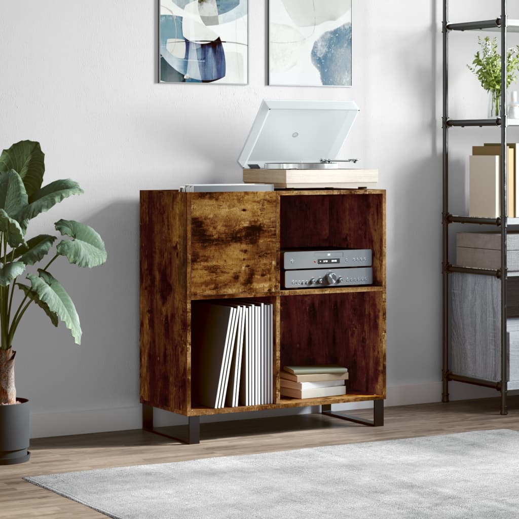 Record Cabinet Smoked Oak 84.5x38x89 cm Wood Material