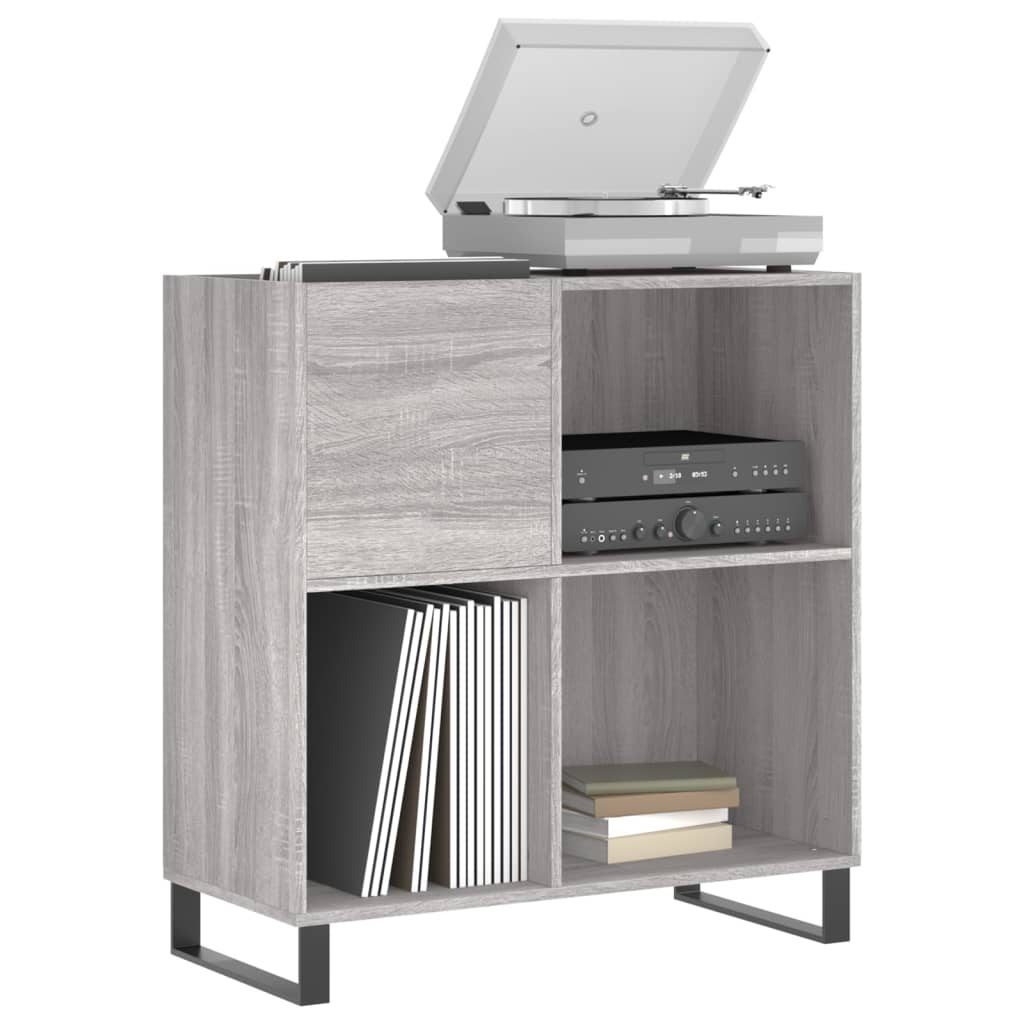 Record Cabinet Gray Sonoma 84.5x38x89 cm Wood Material