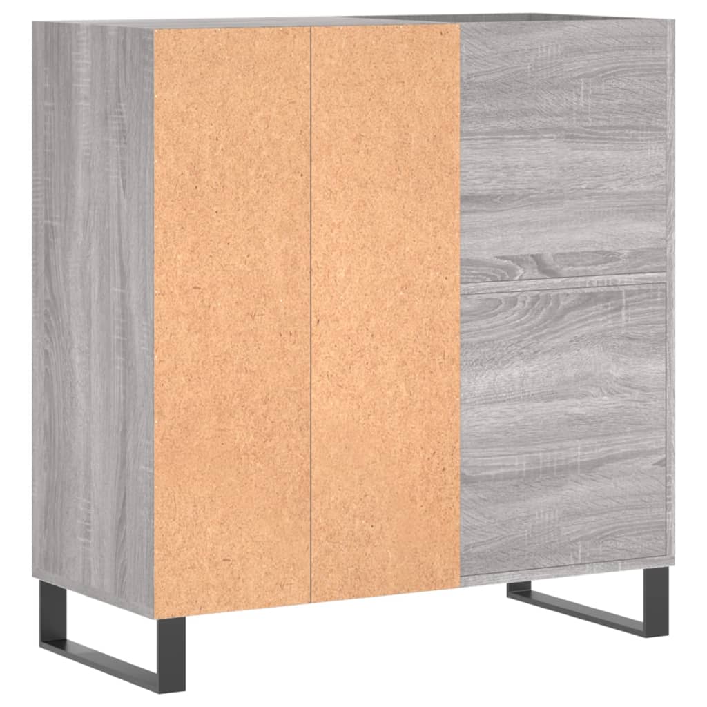 Record Cabinet Gray Sonoma 84.5x38x89 cm Wood Material