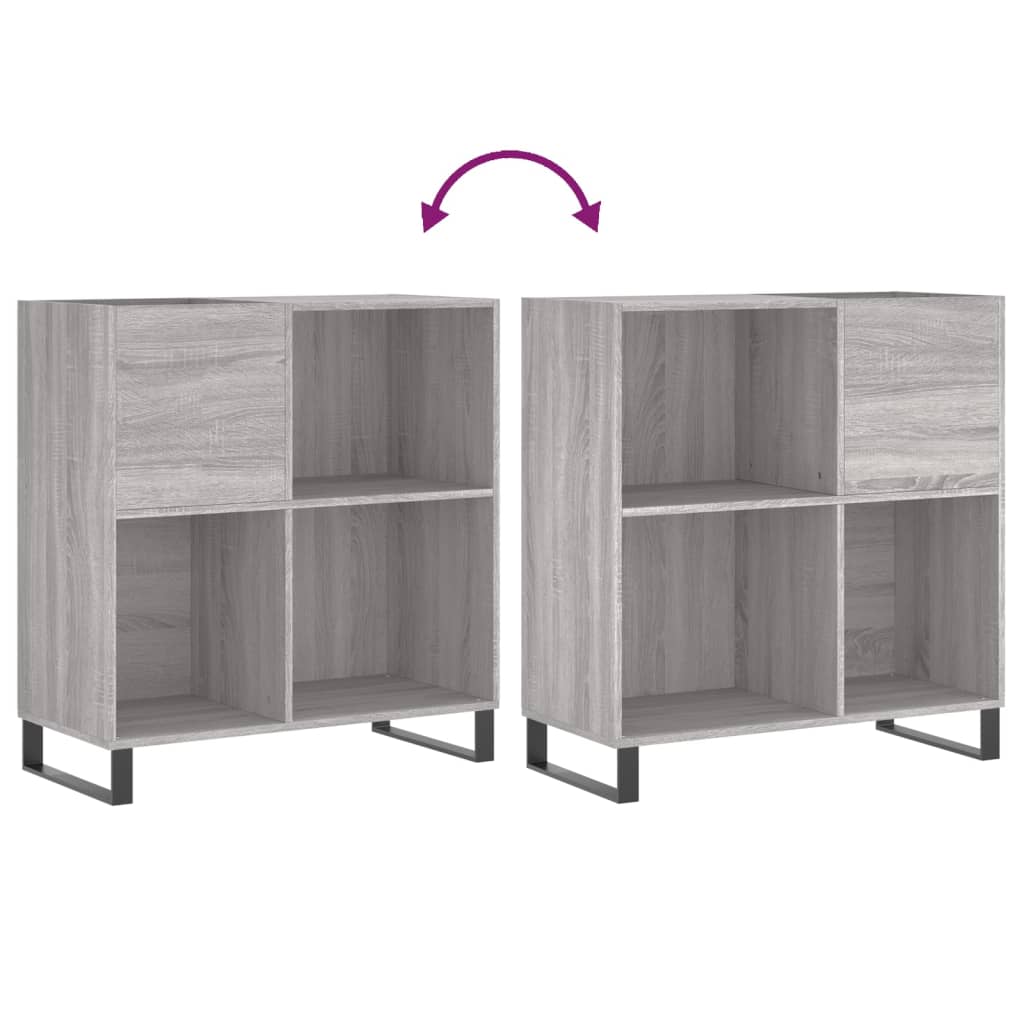 Record Cabinet Gray Sonoma 84.5x38x89 cm Wood Material