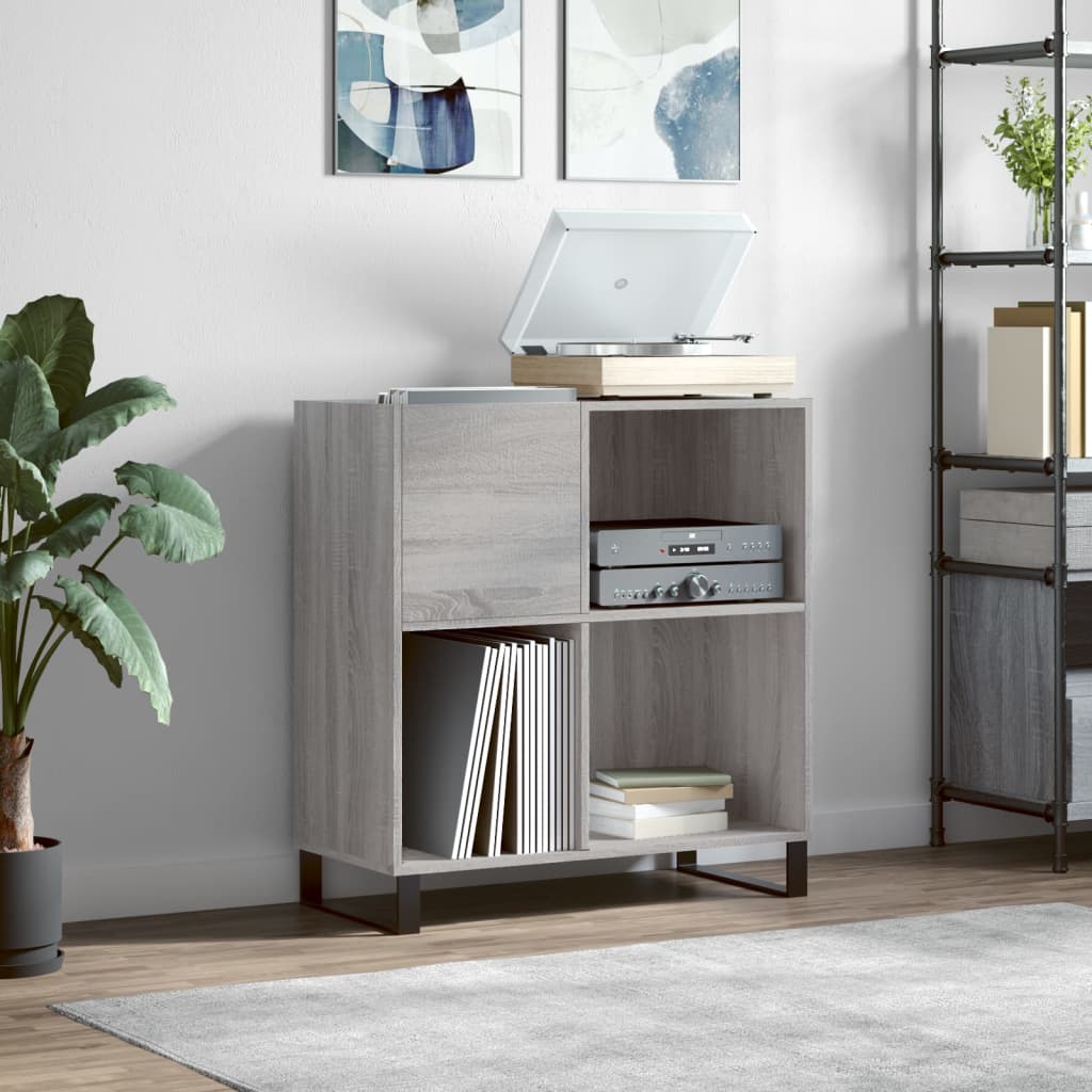 Record Cabinet Gray Sonoma 84.5x38x89 cm Wood Material