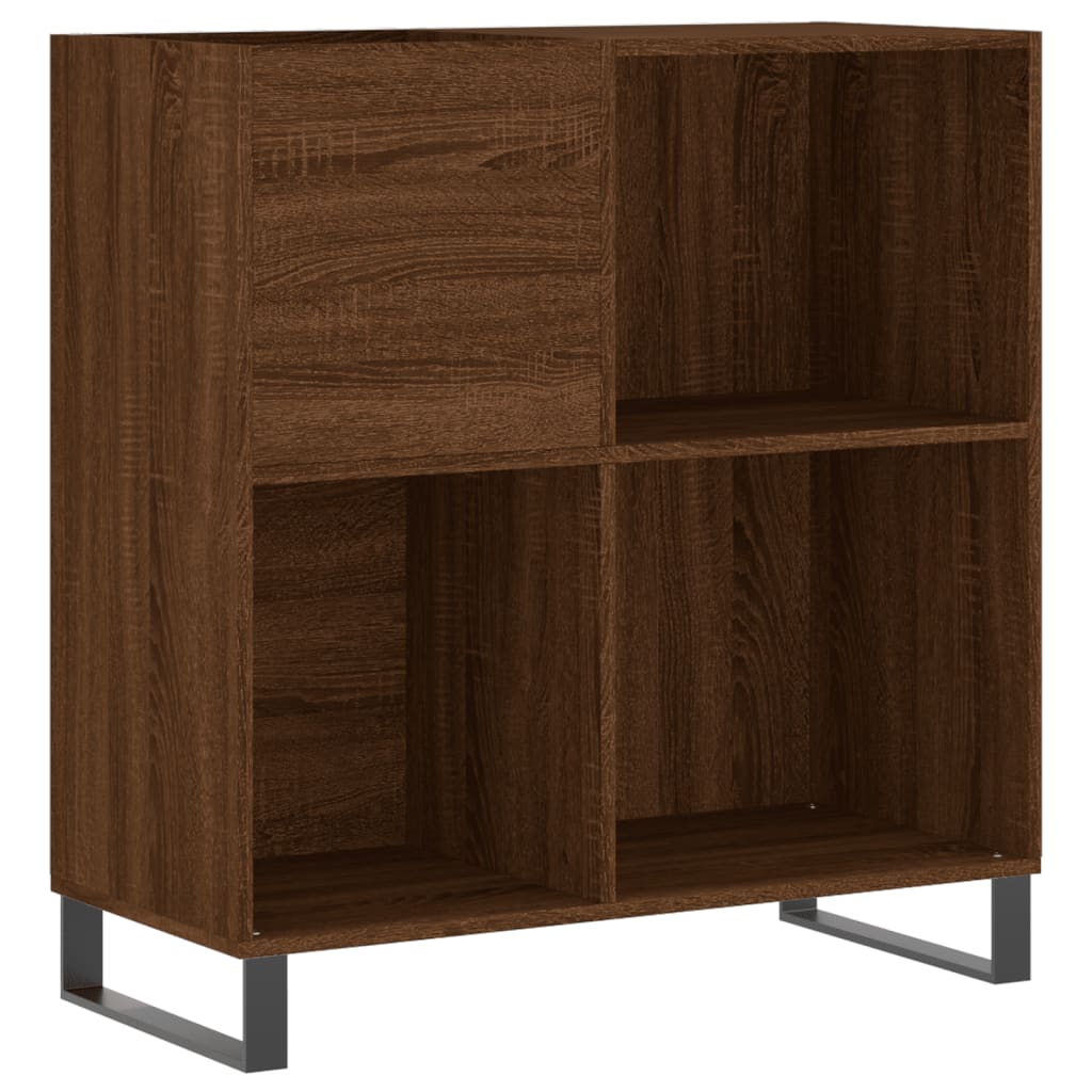 Record Cabinet Brown Oak Look 84.5x38x89 cm Wood Material