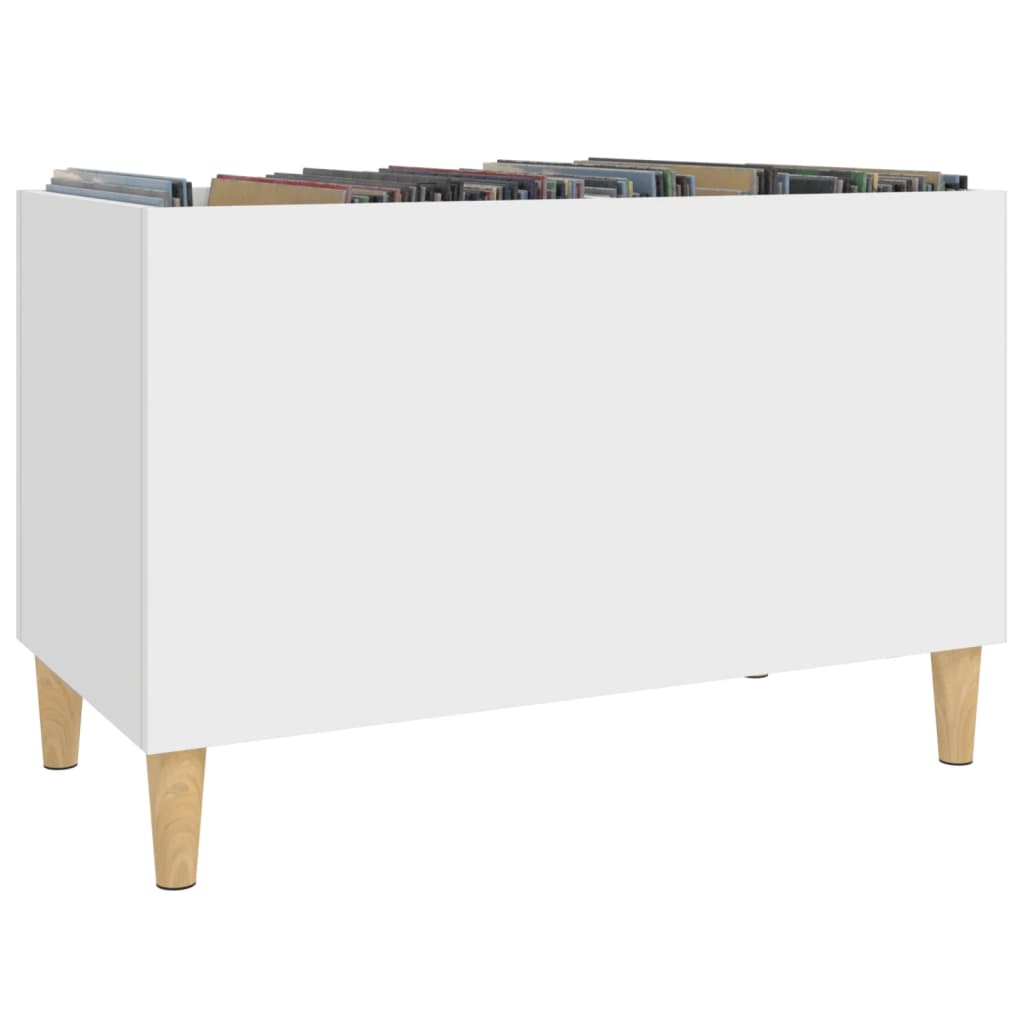 Record Cabinet White 74.5x38x48 cm Wood Material