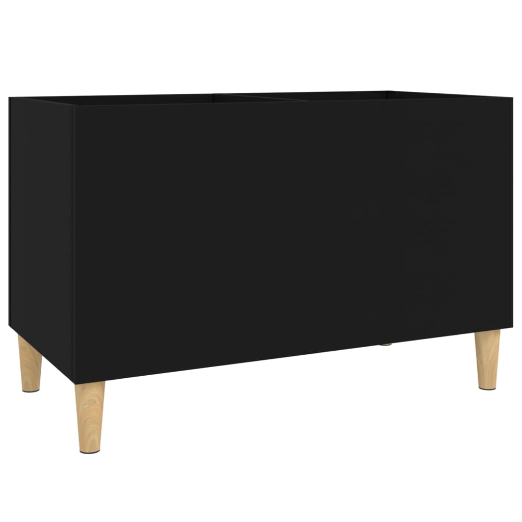 Record Cabinet Black 74.5x38x48 cm Wood Material