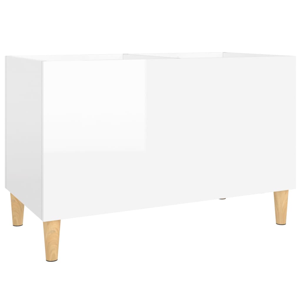 Record Cabinet High Gloss White 74.5x38x48 cm Wood Material