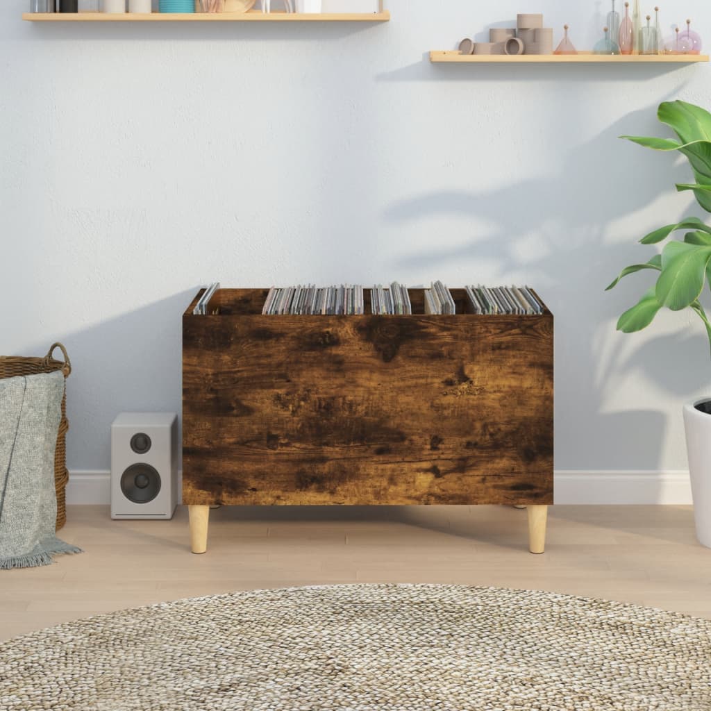 Record Cabinet Smoked Oak 74.5x38x48 cm Wood Material