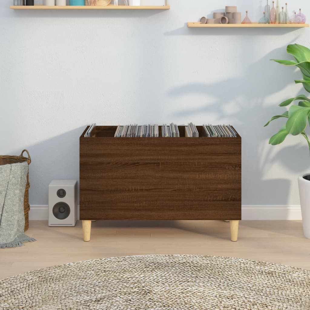 Record Cabinet Brown Oak Look 74.5x38x48 cm Wood Material