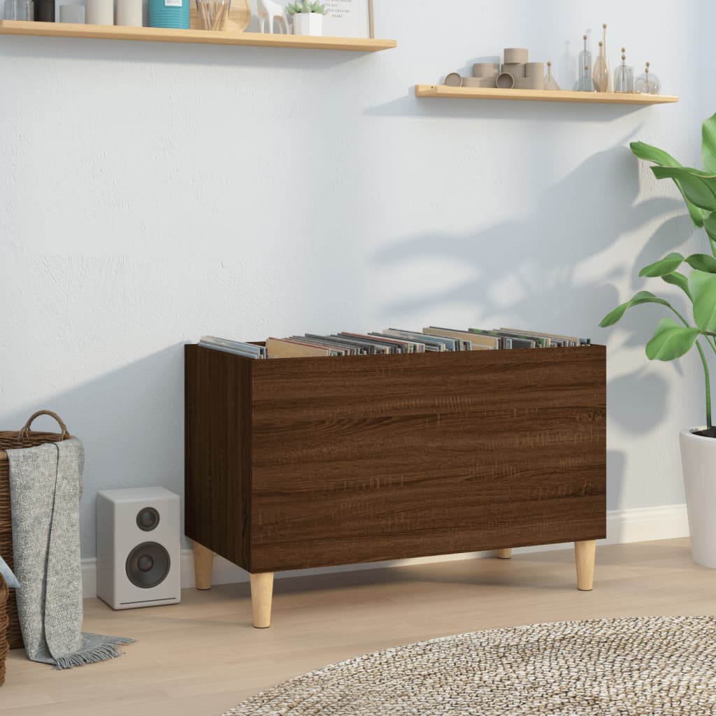 Record Cabinet Brown Oak Look 74.5x38x48 cm Wood Material