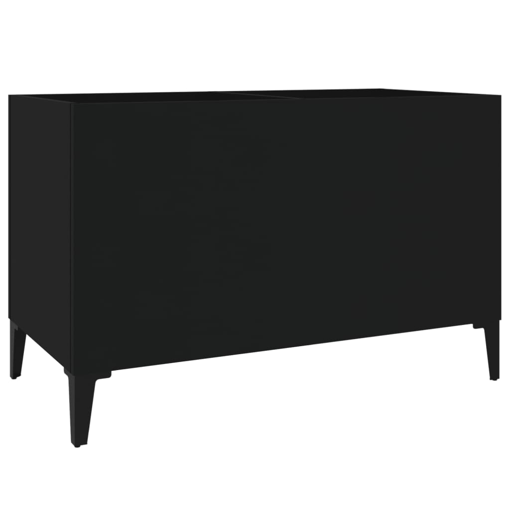 Record Cabinet Black 74.5x38x48 cm Wood Material