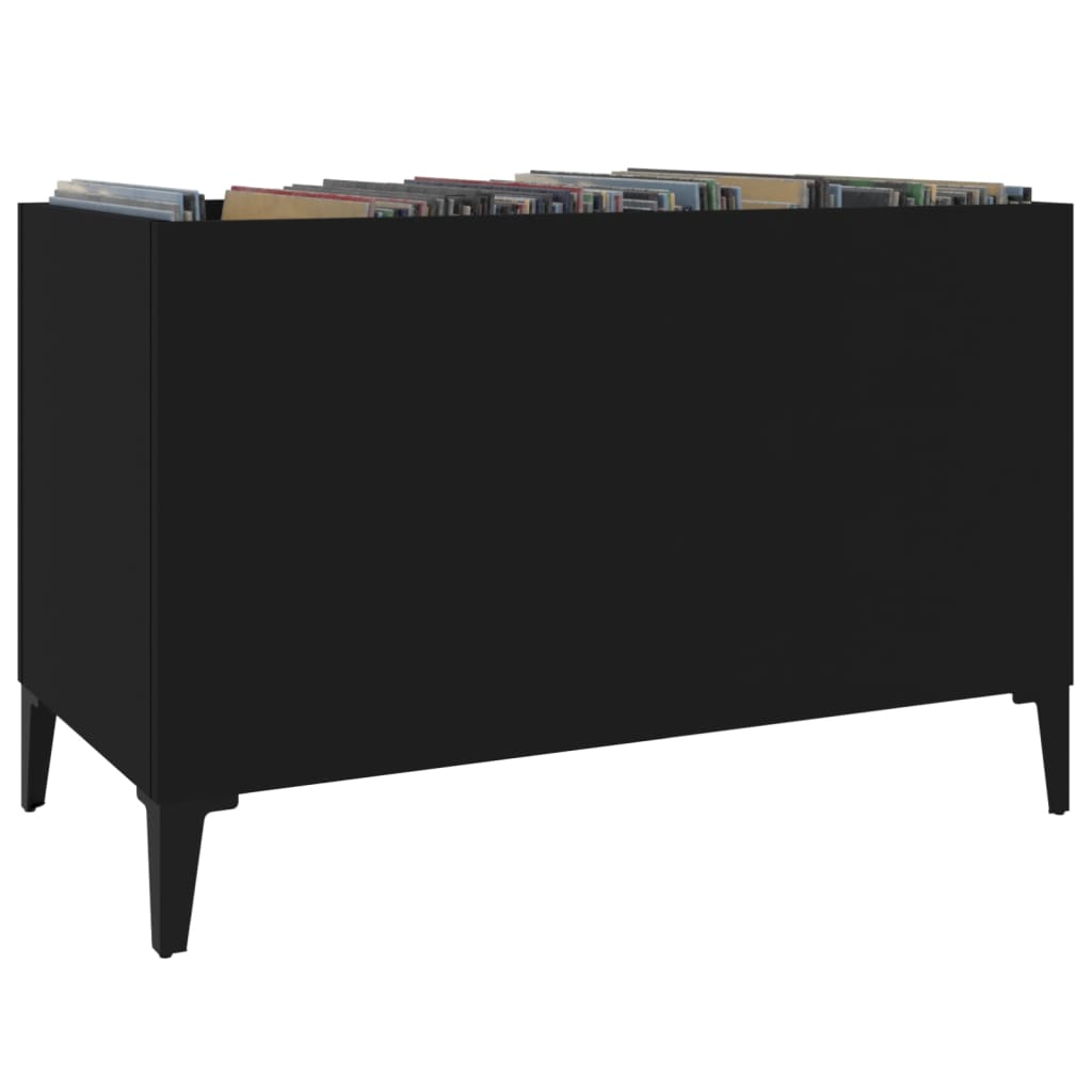 Record Cabinet Black 74.5x38x48 cm Wood Material