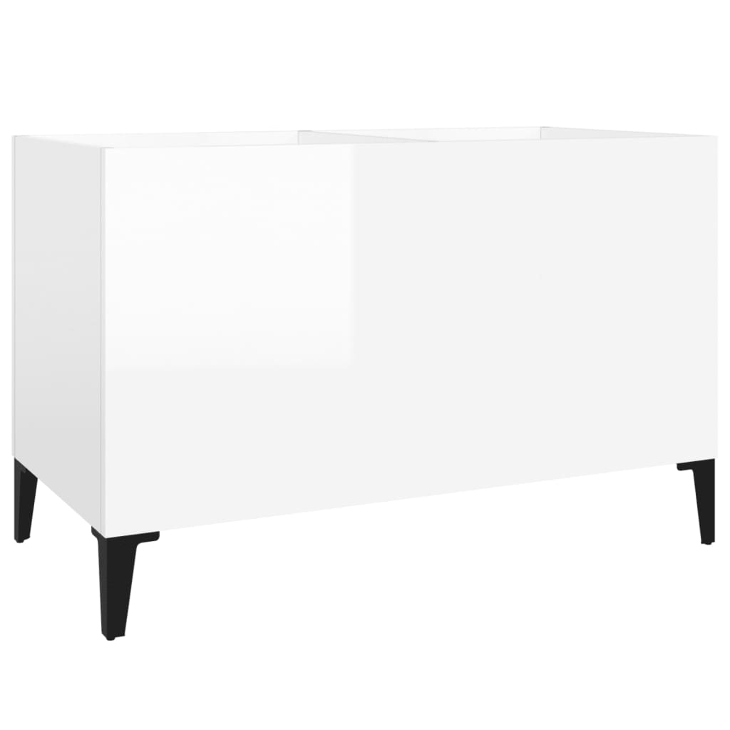 Record Cabinet High Gloss White 74.5x38x48 cm Wood Material