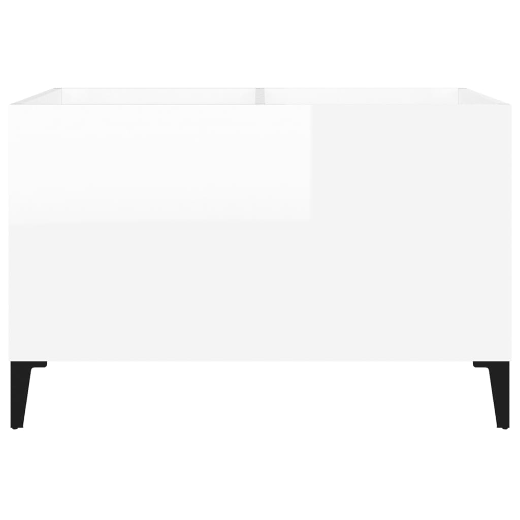 Record Cabinet High Gloss White 74.5x38x48 cm Wood Material