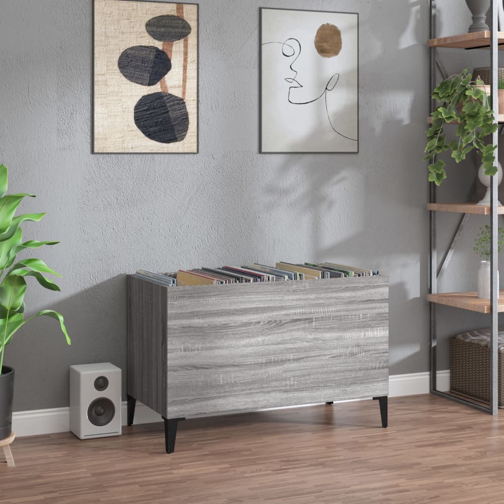 Record Cabinet Gray Sonoma 74.5x38x48 cm Wood Material