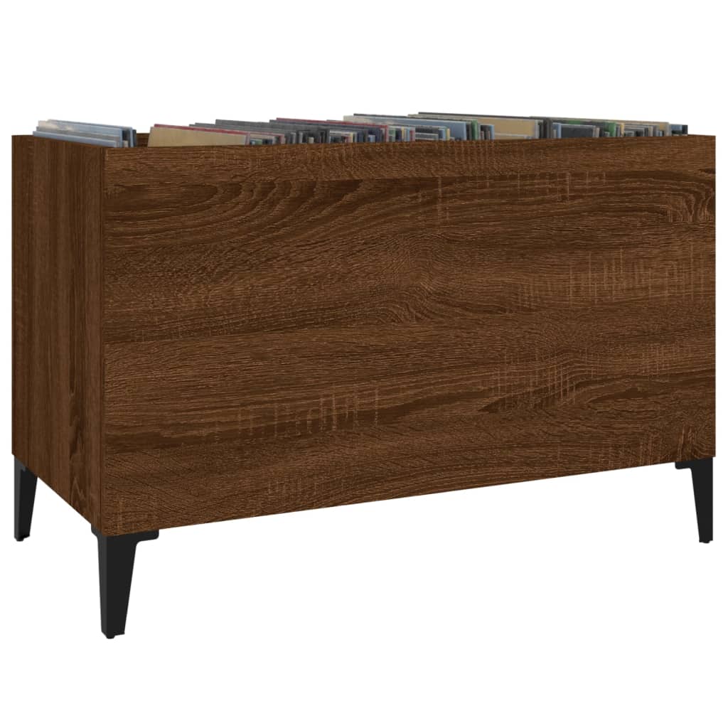 Record Cabinet Brown Oak Look 74.5x38x48 cm Wood Material