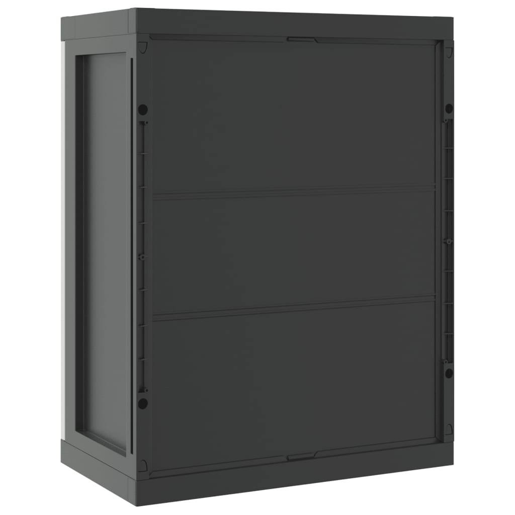 Garden Cabinet Grey and Black 65x37x85 cm PP