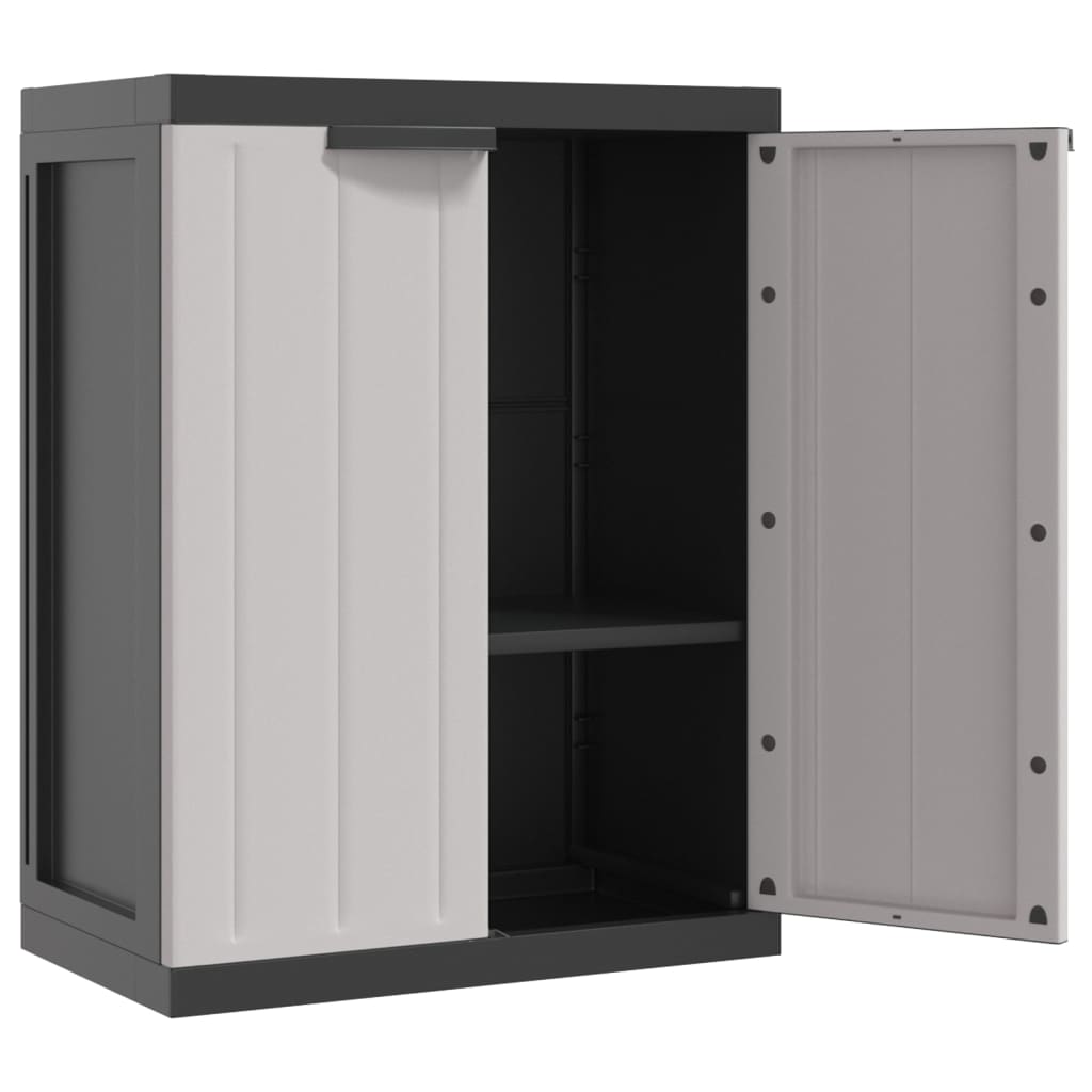 Garden Cabinet Grey and Black 65x37x85 cm PP