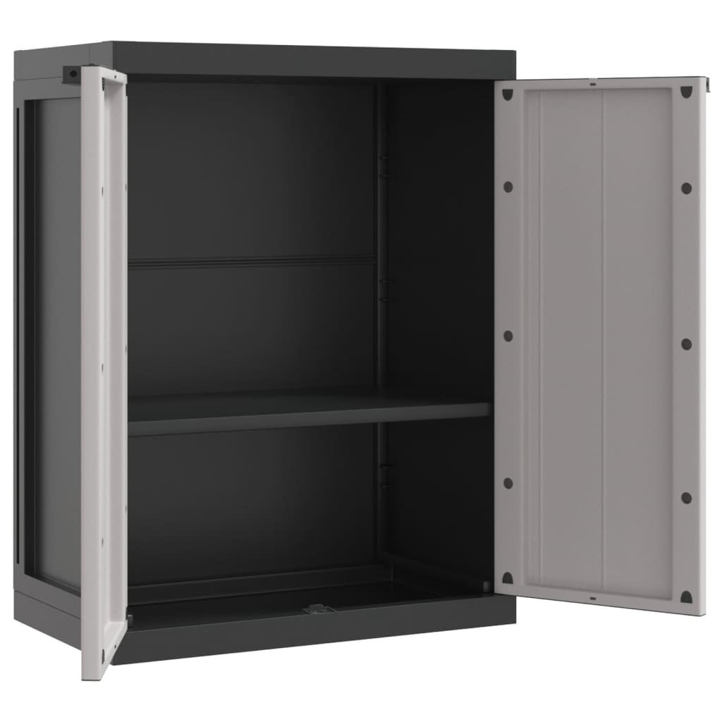 Garden Cabinet Grey and Black 65x37x85 cm PP