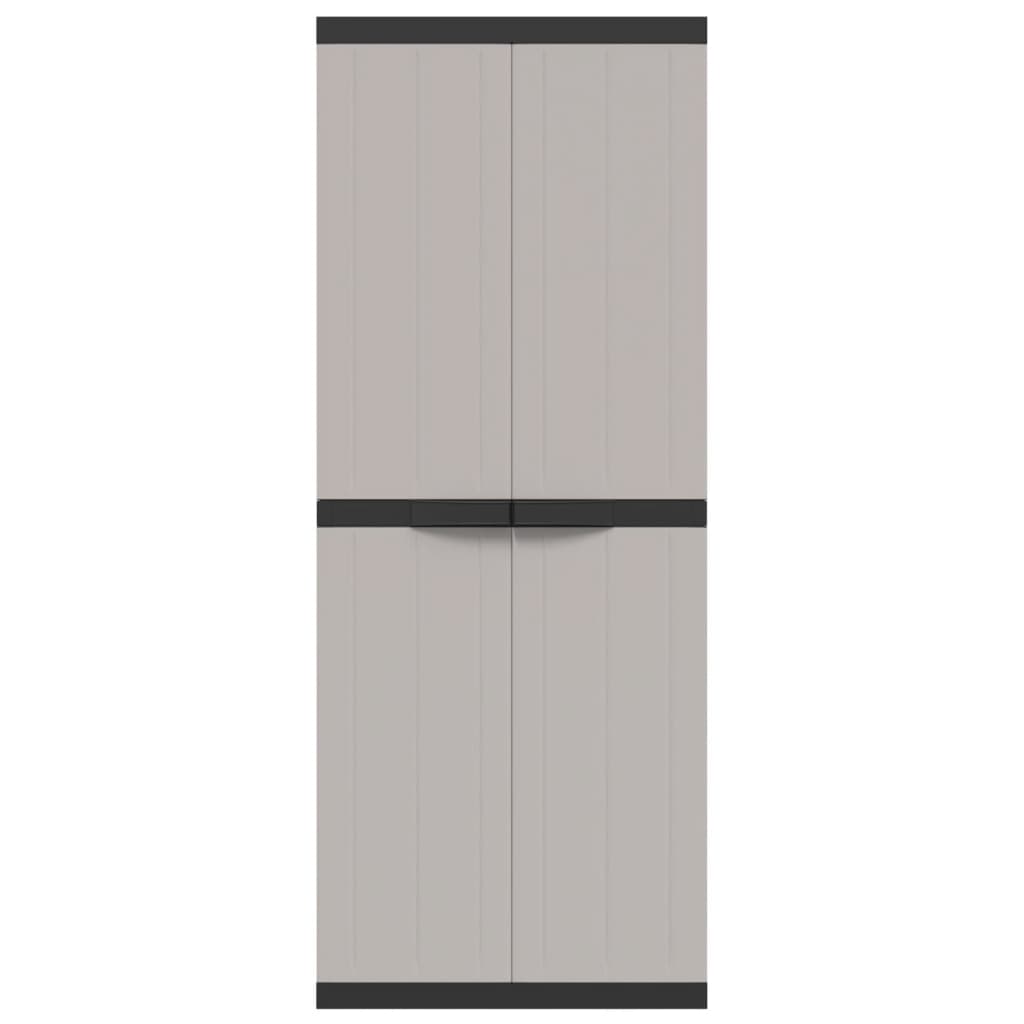 Gartenschrank Grau und Schwarz 65x37x165 cm PP