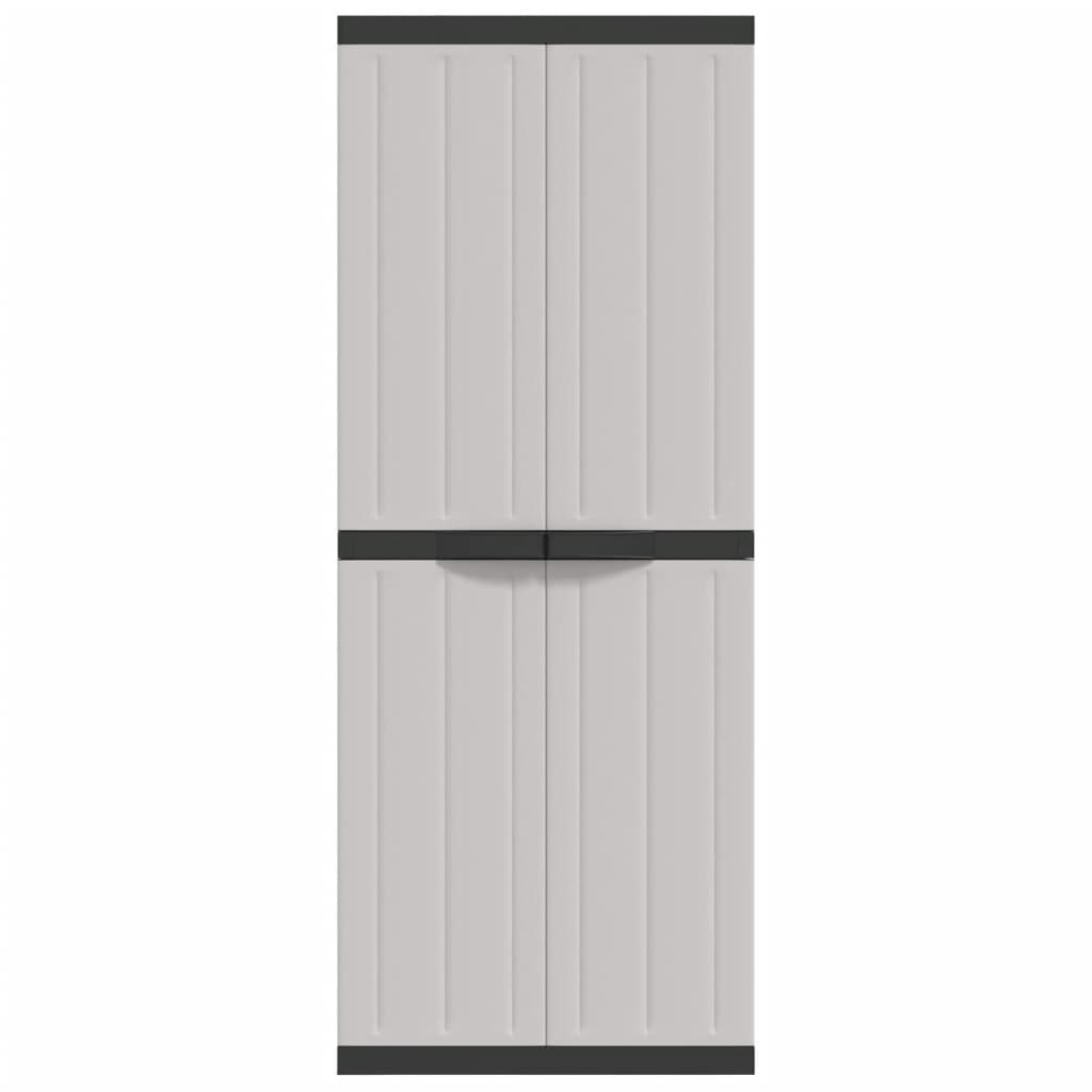 Garden Cabinet Grey and Black 65x37x165 cm PP