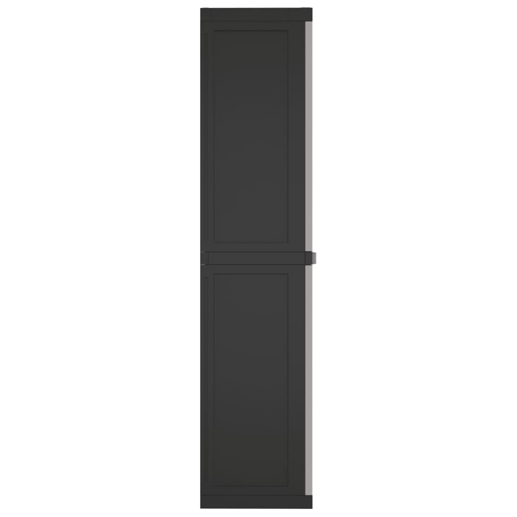 Garden Cabinet Grey and Black 65x37x165 cm PP