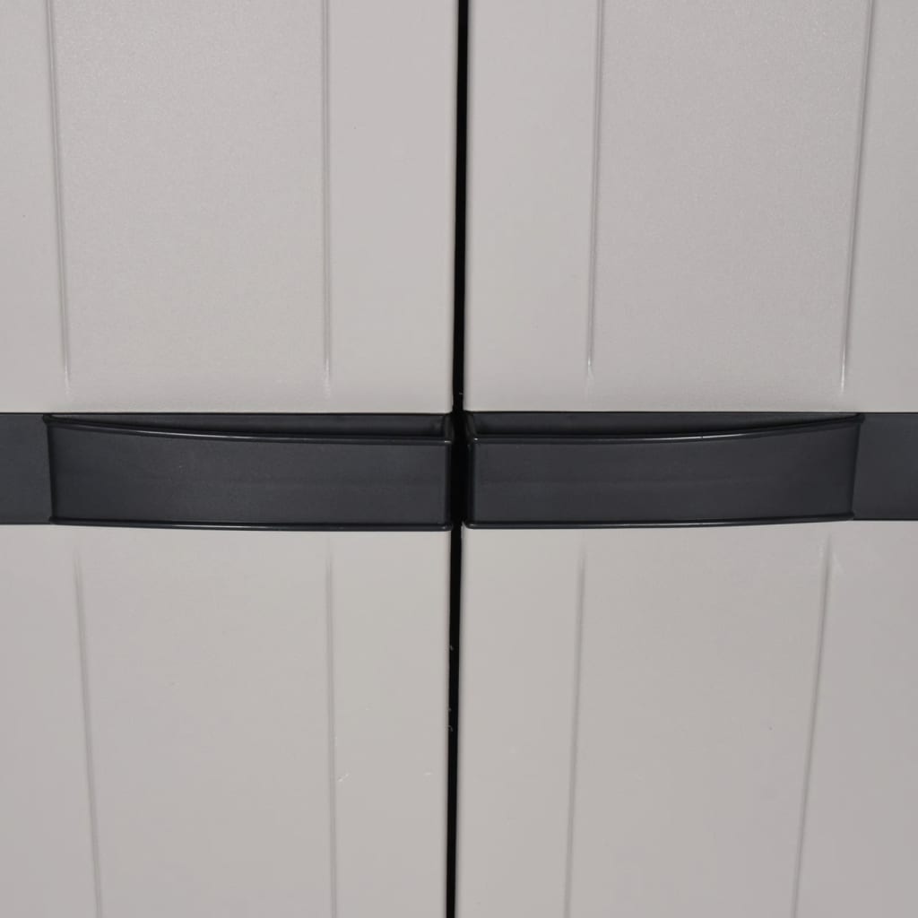 Garden Cabinet Grey and Black 65x37x165 cm PP