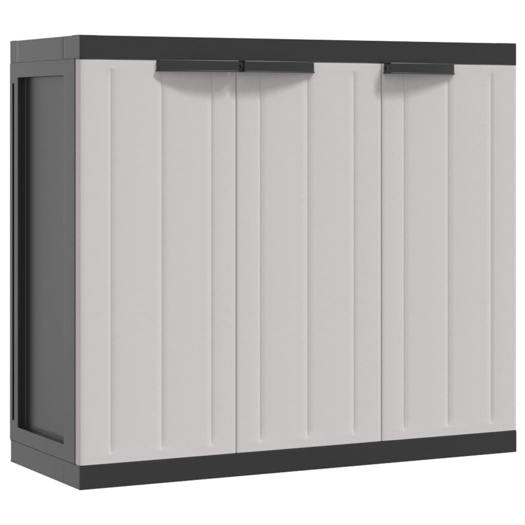 Garden Cabinet Grey and Black 97x37x85 cm PP