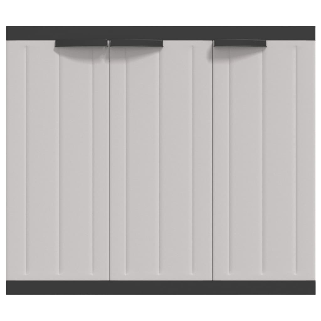 Garden Cabinet Grey and Black 97x37x85 cm PP