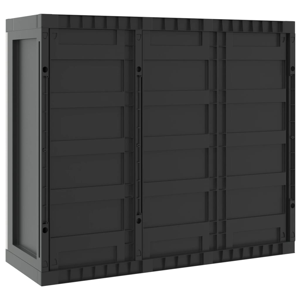 Garden Cabinet Grey and Black 97x37x85 cm PP