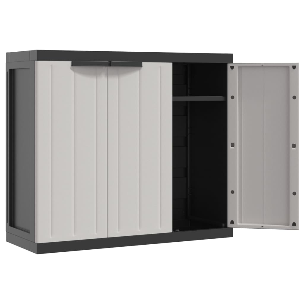 Garden Cabinet Grey and Black 97x37x85 cm PP