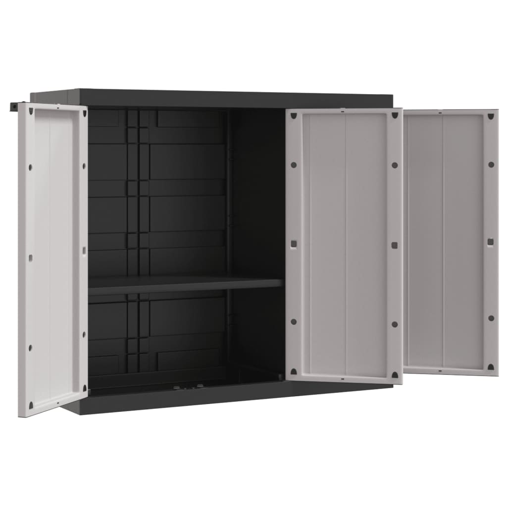 Garden Cabinet Grey and Black 97x37x85 cm PP