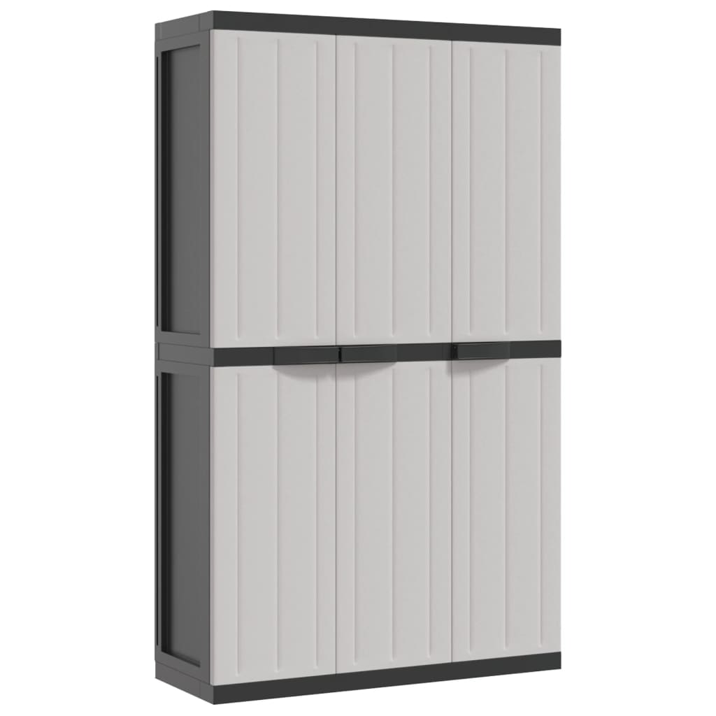 Garden Cabinet Grey and Black 97x37x165 cm PP