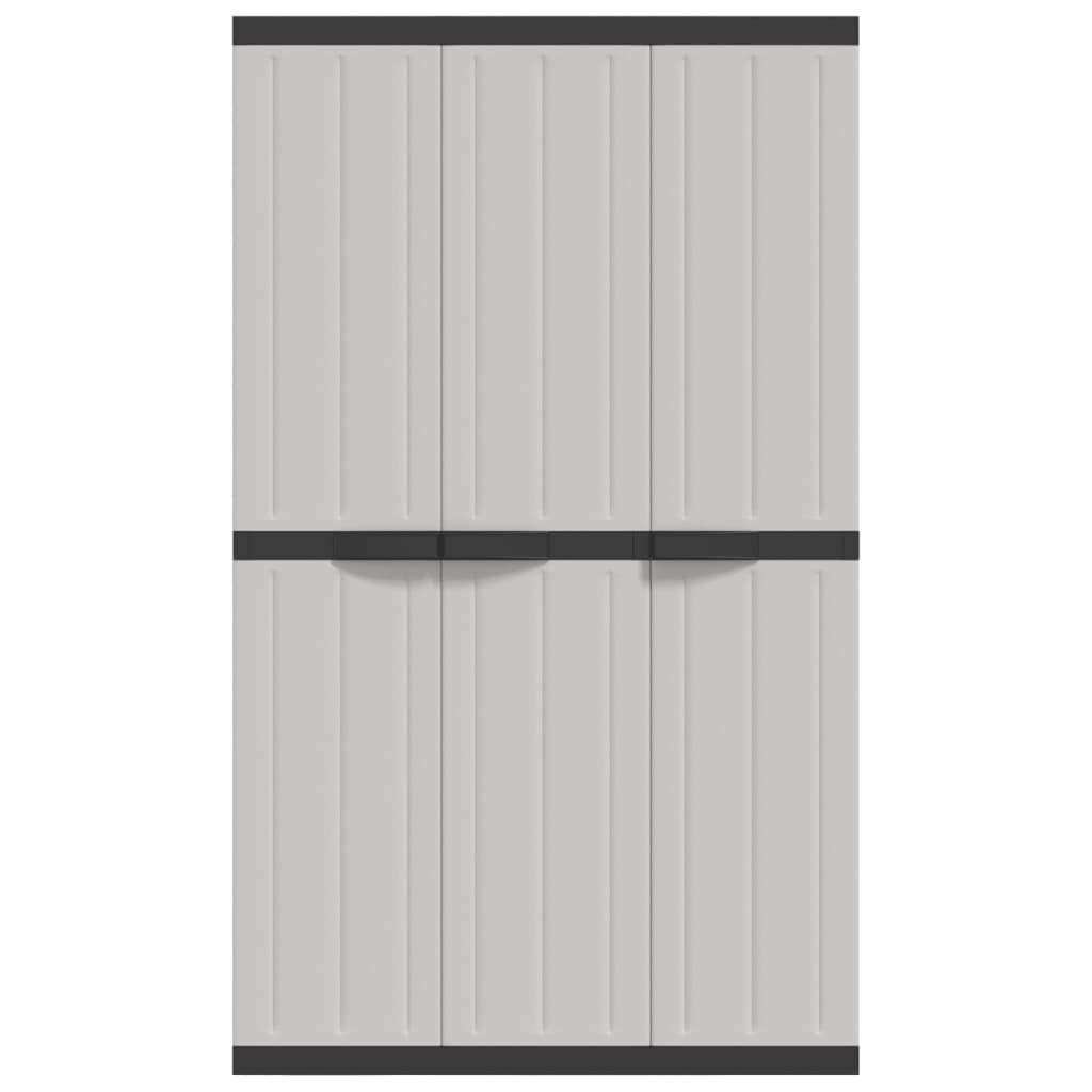 Garden Cabinet Grey and Black 97x37x165 cm PP