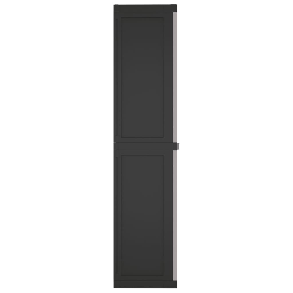 Garden Cabinet Grey and Black 97x37x165 cm PP