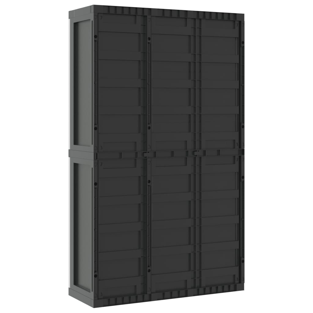 Garden Cabinet Grey and Black 97x37x165 cm PP