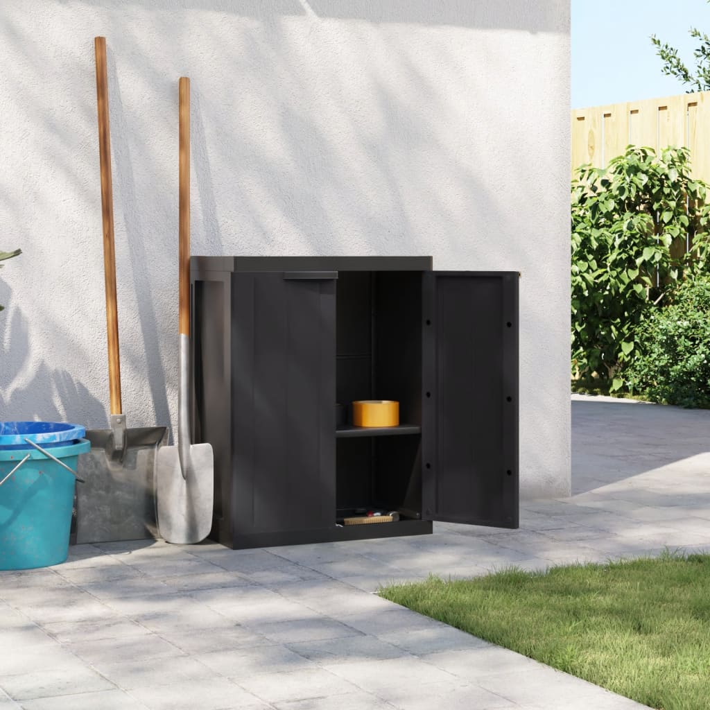 Garden Cabinet Black 65x37x85 cm PP