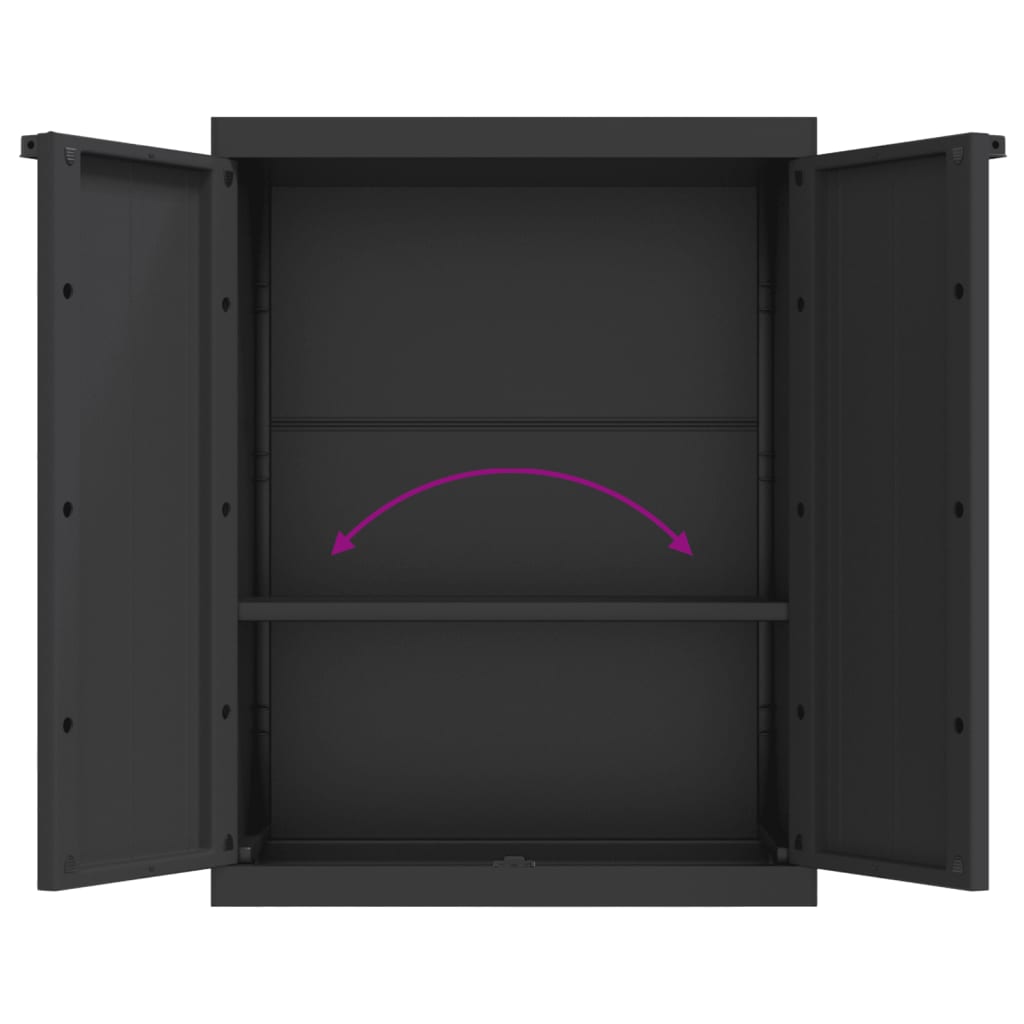 Garden Cabinet Black 65x37x85 cm PP