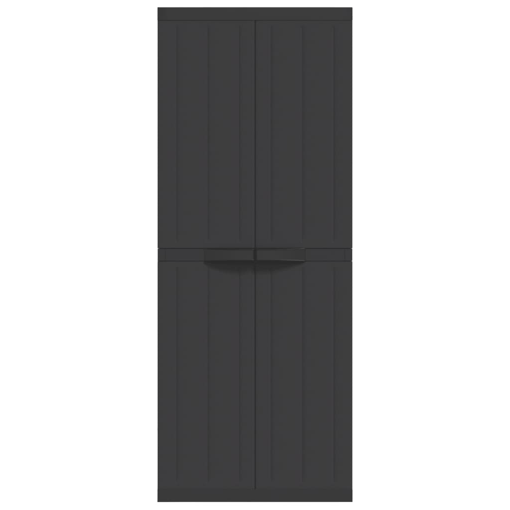 Garden Cabinet Black 65x37x165 cm PP