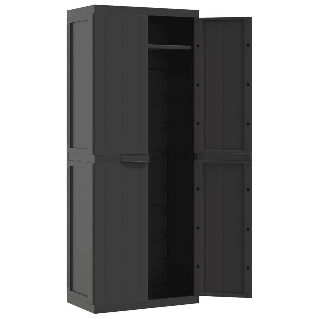 Gartenschrank Schwarz 65x37x165 cm PP