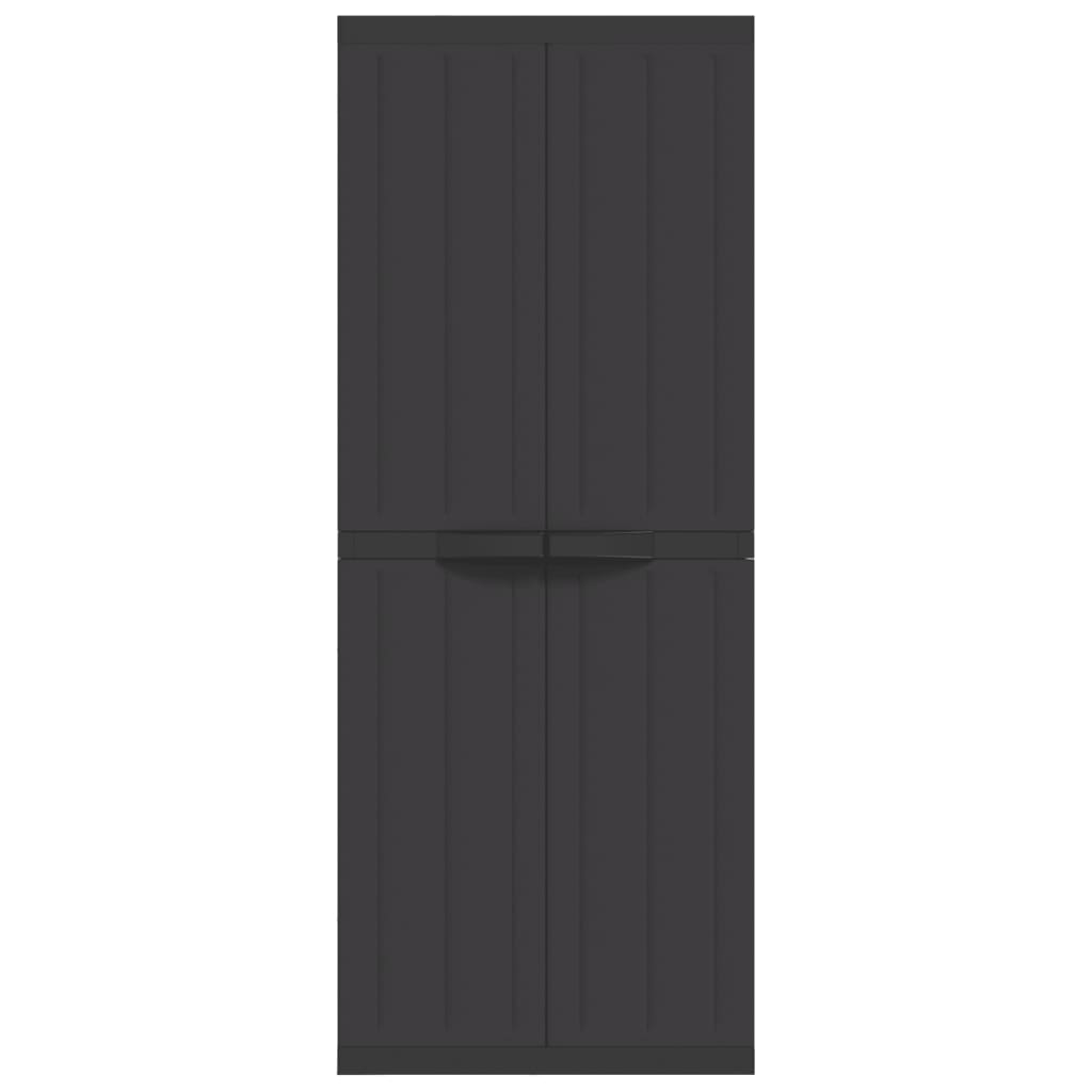 Gartenschrank Schwarz 65x37x165 cm PP