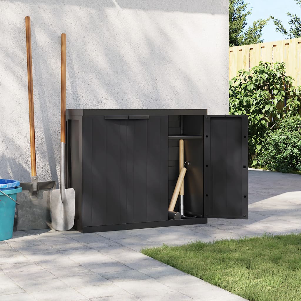 Garden Cabinet Black 97x37x85 cm PP