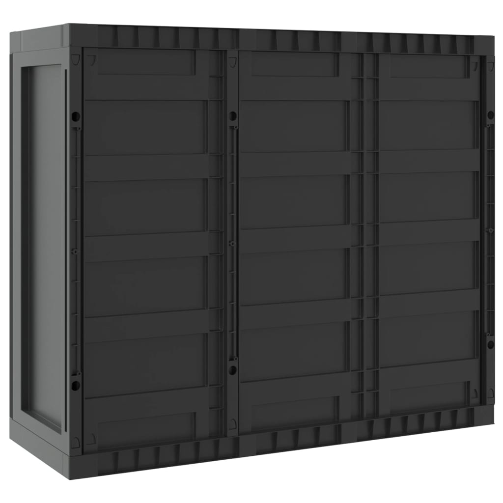 Garden Cabinet Black 97x37x85 cm PP