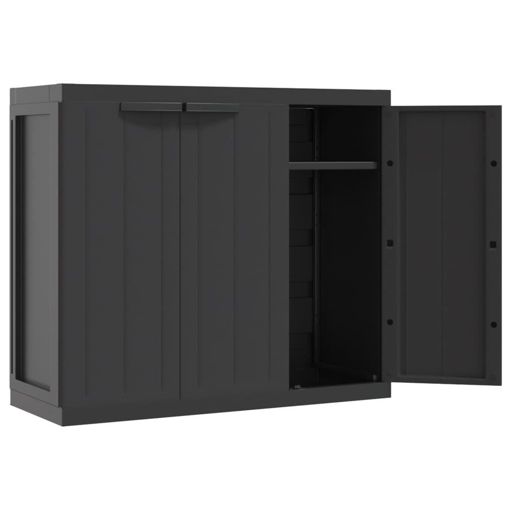 Garden Cabinet Black 97x37x85 cm PP