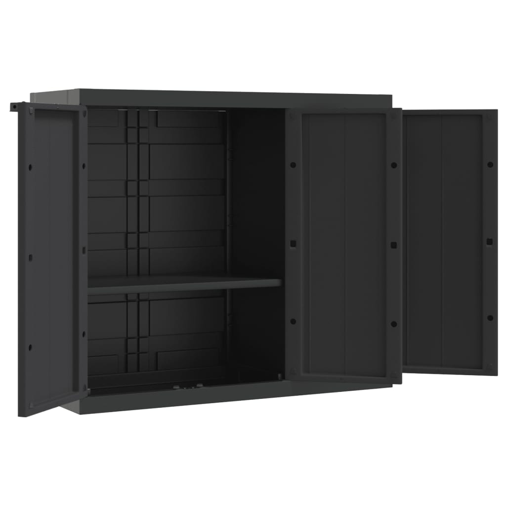 Garden Cabinet Black 97x37x85 cm PP